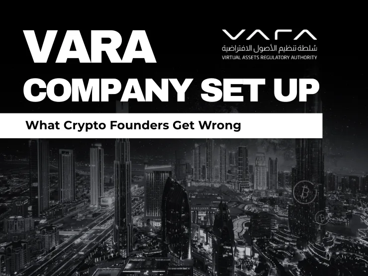 Dubai crypto company setup workflow showing VARA Approval to Incorporate (ATI), free zone selection, and VASP licensing process in 2026.