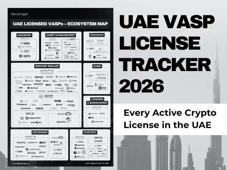 Complete database of active UAE crypto licenses: VARA, ADGM/FSRA, DFSA DIFC, CMA & CBUAE | Updated monthly by NeosLegal